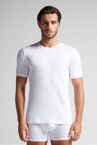 Intimissimi T-shirt in Modal Cashmere Uomo Bianco Taglia L