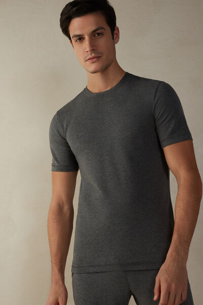 Intimissimi T-shirt in Modal Cashmere Uomo Grigio Scuro Taglia XL