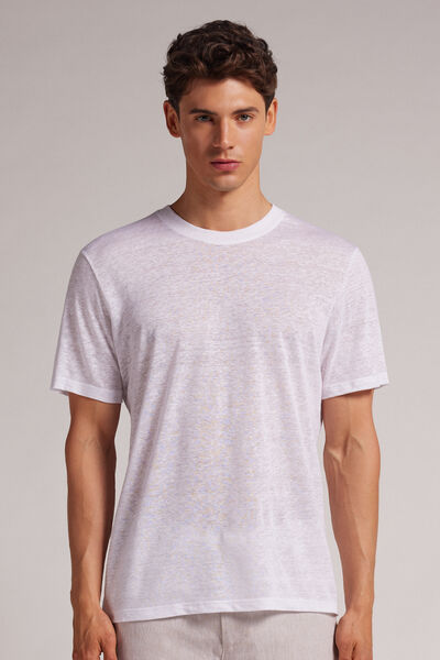 Intimissimi T-shirt in Lino Uomo Bianco Taglia M