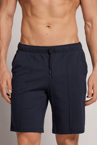 Intimissimi Pantalone Corto in Cotone con Nervatura Uomo Blu Taglia M