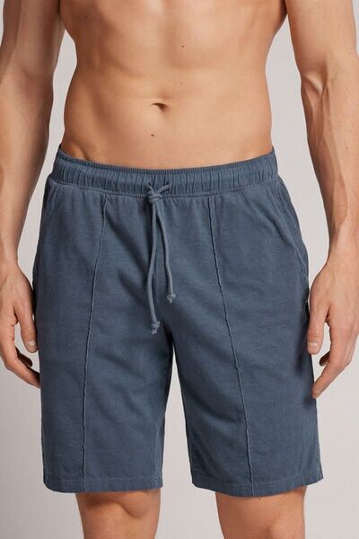 Intimissimi Pantalone Corto in Cotone con Nervatura Washed Collection Uomo Blu Taglia XL