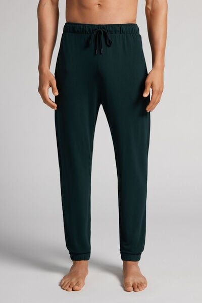 Intimissimi Pantalone Lungo Piquet in Soft Silk Uomo Verde Taglia XL