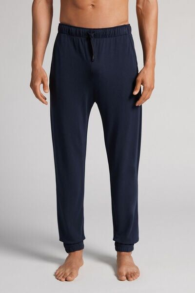 Intimissimi Pantalone Lungo Piquet in Soft Silk Uomo Blu Taglia XL