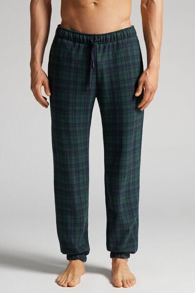 Intimissimi Pantalone Lungo Tricot Fantasia Tartan Verde Uomo Blu Taglia S