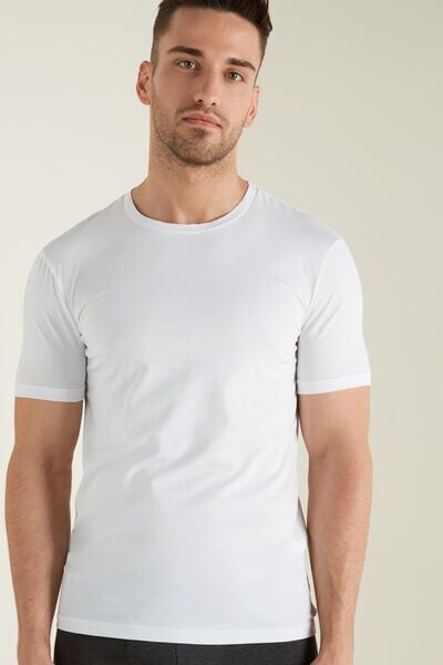 Tezenis T-Shirt in Cotone Elasticizzato Uomo Bianco Tamaño S