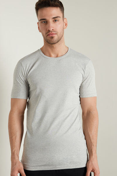Tezenis T-Shirt in Cotone Elasticizzato Uomo Grigio Tamaño XL