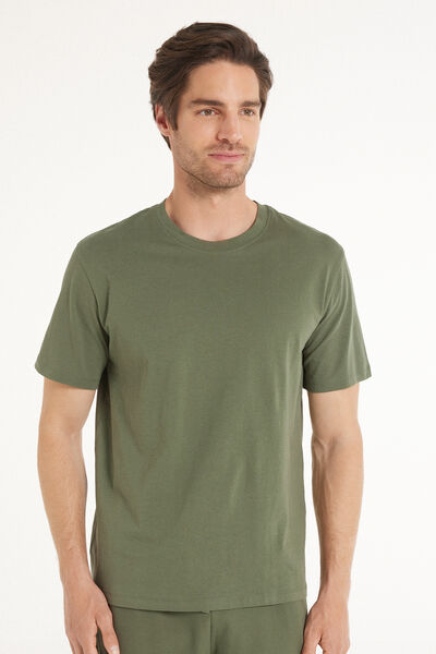 Tezenis T-shirt Basic Ampia in Cotone Uomo Verde Tamaño M