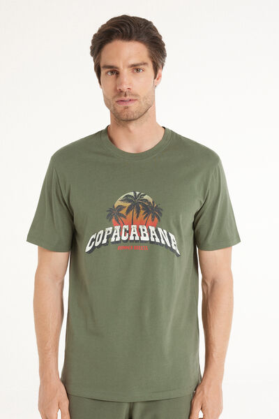 Tezenis T-shirt Cotone Stampato Uomo Verde Tamaño XL