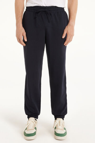 Tezenis Pantalone Lungo Felpa con Tasche e Coulisse Basic Uomo Blu Tamaño XL
