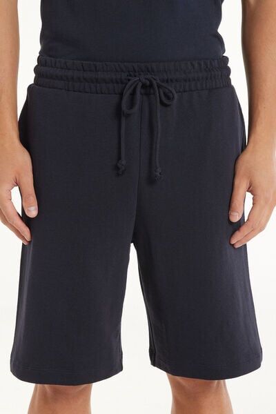 Tezenis Pantaloncini Corti in Felpa di Cotone con Tasche Uomo Blu Tamaño XL