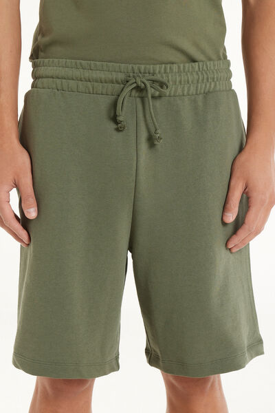 Tezenis Pantaloncini Corti in Felpa di Cotone con Tasche Uomo Verde Tamaño XL