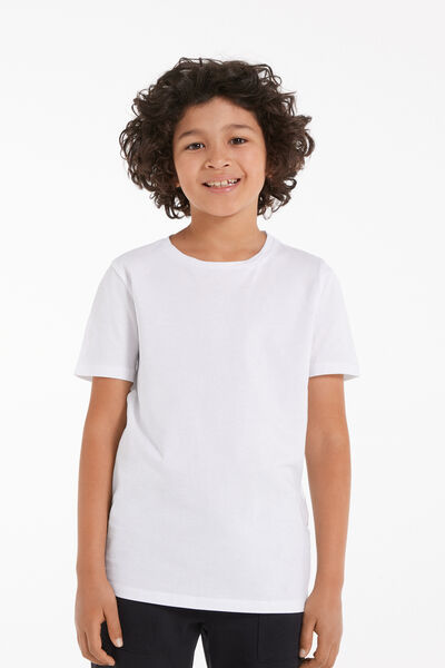 Tezenis T-Shirt Basic Girocollo in 100% Cotone Bimbi Unisex Unisex Bianco Tamaño 10-11