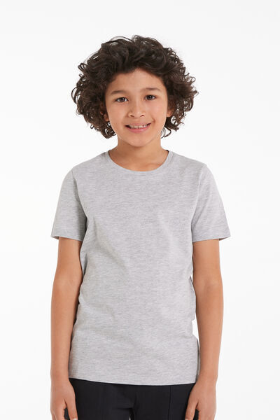 Tezenis T-Shirt Basic Girocollo in 100% Cotone Bimbi Unisex Unisex Grigio Tamaño 4-5