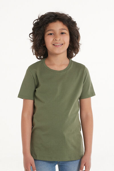 Tezenis T-Shirt Basic Girocollo in 100% Cotone Bimbi Unisex Unisex Verde Tamaño 2-3