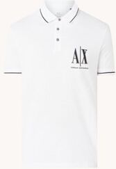 Armani Exchange Regular fit polo van piqué katoen met logo - Wit