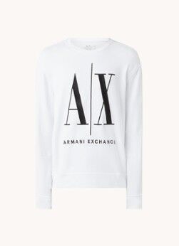 Armani Exchange Sweater met logoborduring - Wit
