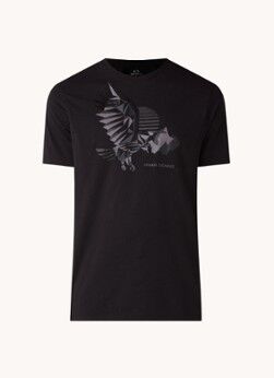 Armani Exchange T-shirt met print en borduring - Zwart