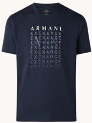 Armani Exchange T-shirt met logoprint - Donkerblauw