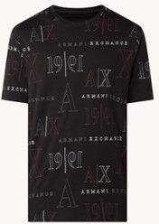 Armani Exchange T-shirt met all over logoprint - Zwart