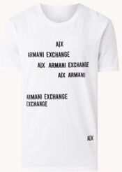 Armani Exchange T-shirt met flock logoprint - Wit