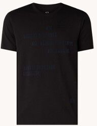 Armani Exchange T-shirt met flock logoprint - Zwart