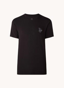 Armani Exchange T-shirt met logoborduring - Zwart