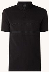 Armani Exchange Regular fit polo van piqué katoen met logoborduring - Zwart