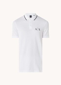 Armani Exchange Regular fit polo van piqué katoen met logo - Wit