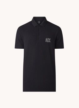 Armani Exchange Regular fit polo van piqué katoen met logo - Zwart