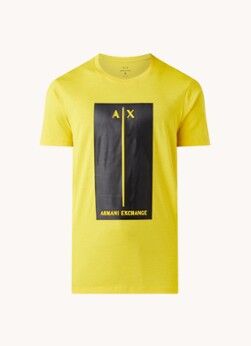 Armani Exchange T-shirt met 3D logo - Geel