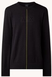 Armani Exchange Fijngebreide pullover met 3D logo - Zwart