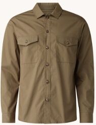 MANGO Noia regular fit overshirt met klepzakken - Bronsgroen