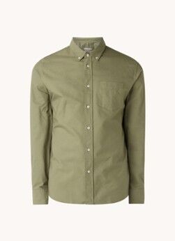 MANGO Oxford regular fit overhemd met button down kraag - Legergroen