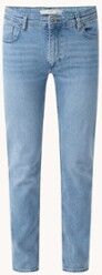 MANGO Jan slim fit jeans met stretch en lichte wassing - Indigo