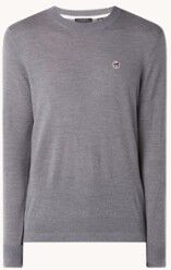 Ted Baker Cardiff fijngebreide pullover van wol met borduring - Grijs