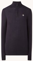 Ted Baker Tooting fijngebreide pullover van wol met halve rits - Donkerblauw