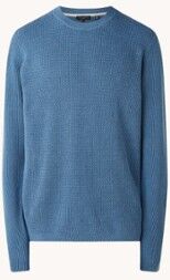 Ted Baker Grofgebreide pullover met relief - Staalblauw