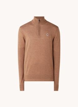 Ted Baker Tooting fijngebreide pullover van wol met halve rits - Bruin