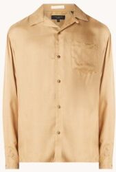 Ted Baker Reeding regular fit overhemd in zijdeblend - Camel