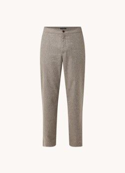 Ted Baker Shuttle straight fit pantalon in wolblend met steekzakken - Bruin