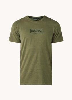 Superdry T-shirt met logoprint - Legergroen