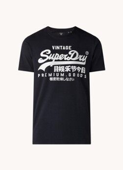 Superdry T-shirt met logoprint - Donkerblauw