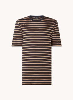 Scotch & Soda T-shirt met streepprint - Bruin