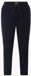 Scotch & Soda Tapered fit cropped joggingbroek van corduroy - Donkerblauw