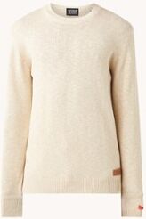 Scotch & Soda Fijngebreide pullover in biologische katoenblend - Beige