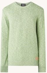 Scotch & Soda Fijngebreide pullover in biologische katoenblend - Groen