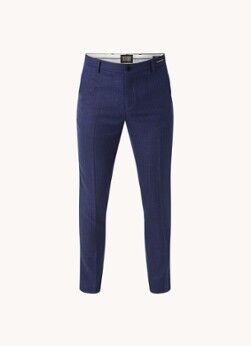 Scotch & Soda Mott slim fit pantalon met streepprint en steekzakken - Donkerblauw