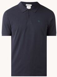 Scotch & Soda Regular fit polo van piqué katoen met logoborduring - Donkerblauw