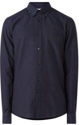 Reiss Greenwich slim fit overhemd van piqué katoen - Donkerblauw