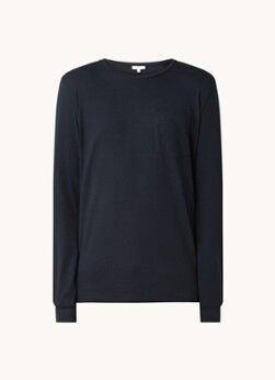 Reiss Bruno longsleeve van katoen - Donkerblauw